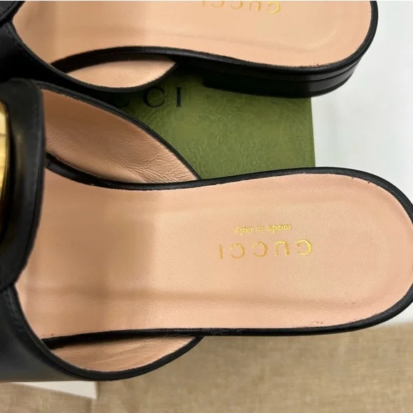 Women’s Gucci, blonde GG leather thong Sandals size 37.5 made in Italy - Picture 8 of 11